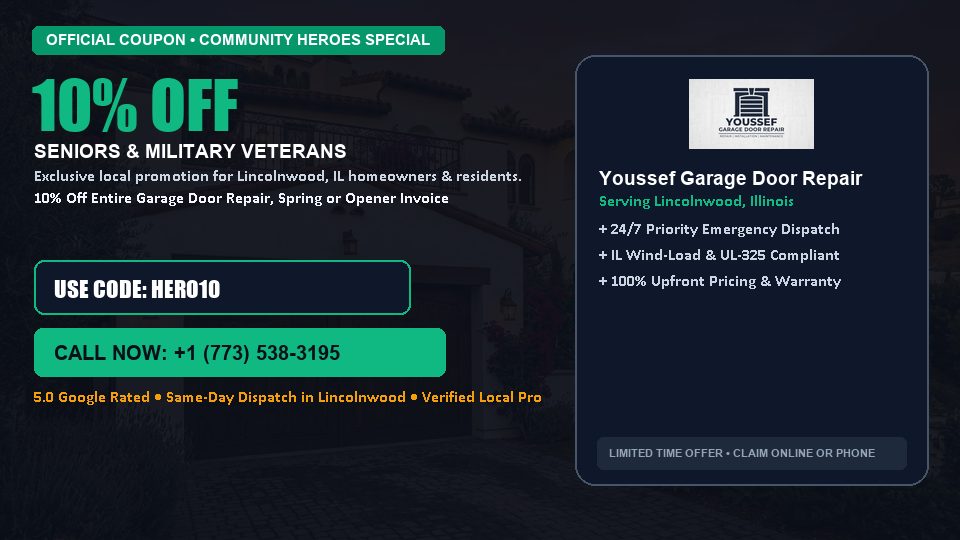 Youssef Garage Door Repair 10% OFF Seniors & Military Veterans in Lincolnwood, IL